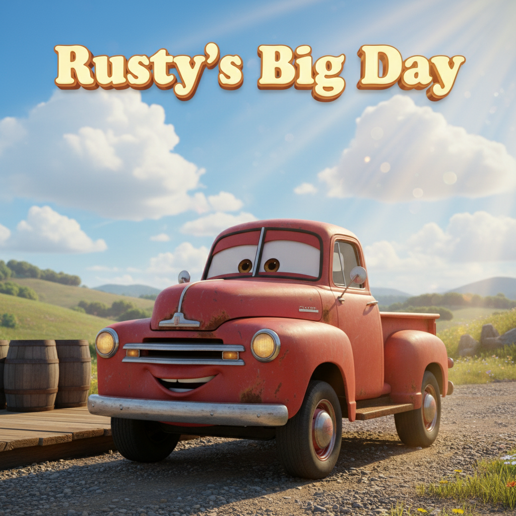 Rusty's Big Day – A heartwarming rhyming poem about Rusty, an old rusty lorry who proves that true worth comes from within, not from how shiny you look on the outside.